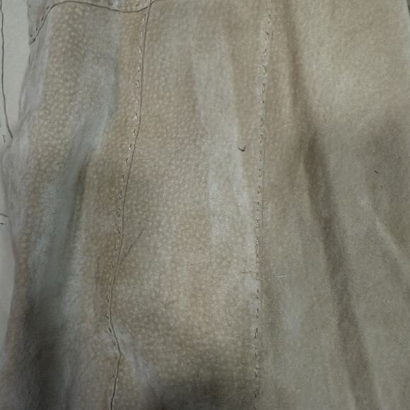 VTG Coldwater Creek Suede Long Beige Leather Jacket Women's Size Petite Medium - Picture 7 of 8